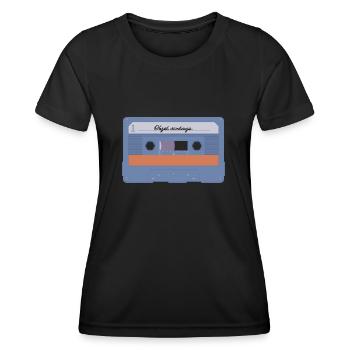 Objet vintage - cassette audio - T-shirt sport Femme - noir - Devant - AI Model Female 172 light (172cm)