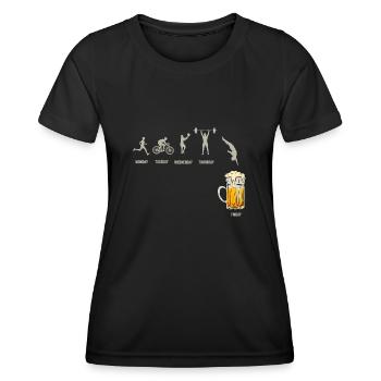 Bierwoche Sportler Biertrinker Sport - Frauen Funktions-T-Shirt - Schwarz - Vorne - AI Model Female 172 light (172cm)