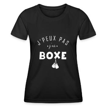 j peux pas j ai boxe - idée cadeau boxeur - T-shirt sport Femme - noir - Devant - AI Model Female 172 light (172cm)
