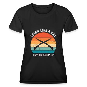 Chasse au canard Chasse au canard Chasseur de canard Chasseur de canard Conception - T-shirt sport Femme - noir - Devant - AI Model Female 172 light (172cm)