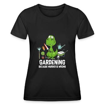 Jardiner parce que le meurtre est mal Dino Knife - T-shirt sport Femme - noir - Devant - AI Model Female 172 light (172cm)