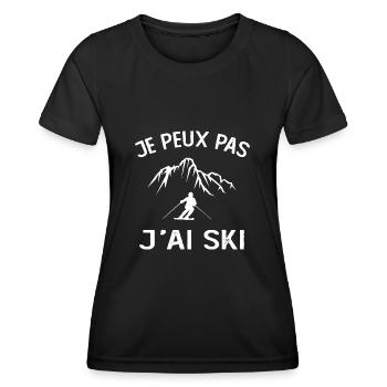 Je Peux Pas J'ai Ski - T-shirt sport Femme - noir - Devant - AI Model Female 172 light (172cm)