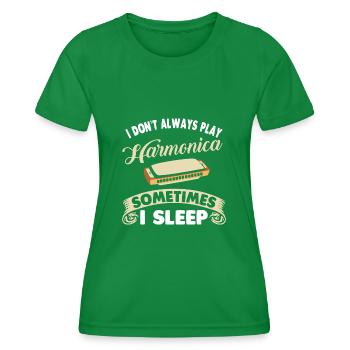 Harmonica Musical instrument Harmonica - Women's Functional T-Shirt - kelly green - Front - AI Model Female 172 dark (172cm)