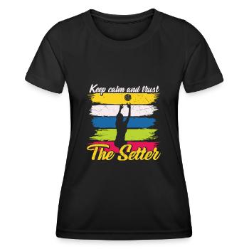 Volleyballer Spruch Volleyball Spieler - Frauen Funktions-T-Shirt - Schwarz - Vorne - AI Model Female 172 light (172cm)
