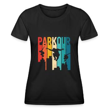 Parkour - T-shirt sport Femme - noir - Devant - AI Model Female 172 light (172cm)