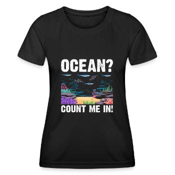 Ocean Zooologist Marine Biologist Marine Marine Biology - Women's Functional T-Shirt - black - Front - AI Model Female 172 light (172cm)