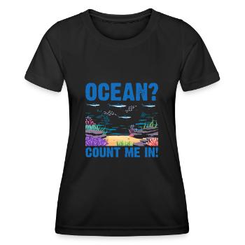 Ocean Zooologist Marine Biologist Marine Marine Biology - Women's Functional T-Shirt - black - Front - AI Model Female 172 light (172cm)