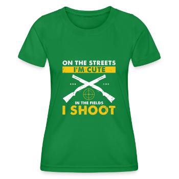 Drôle de conception de chasse au canard Hunter Hunting Duck Design - T-shirt sport Femme - vert - Devant - AI Model Female 172 dark (172cm)