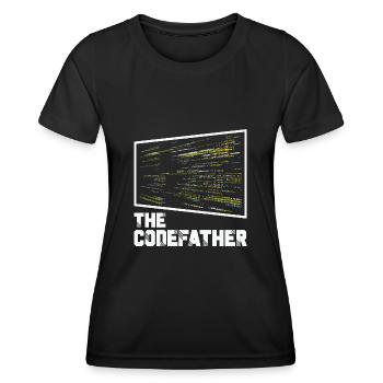 The Codefather Programmer Coding Coder Funny - Frauen Funktions-T-Shirt - Schwarz - Vorne - AI Model Female 172 light (172cm)