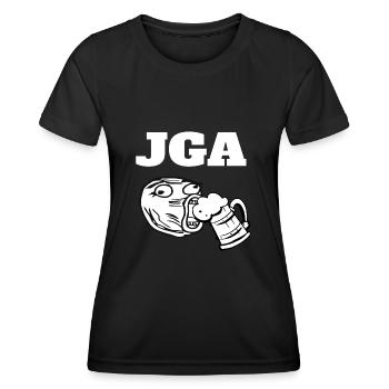 JGA - Frauen Funktions-T-Shirt - Schwarz - Vorne - AI Model Female 172 light (172cm)