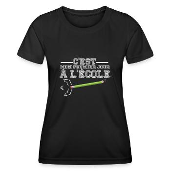 c'est mon premier jour à l'école - T-shirt sport Femme - noir - Devant - AI Model Female 172 light (172cm)