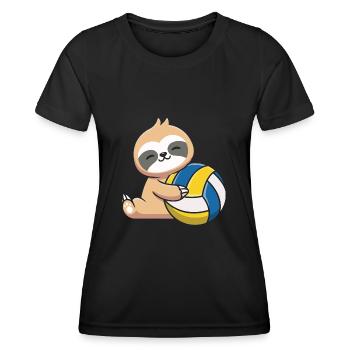 Sloth with volleyball - Women's Functional T-Shirt - black - Front - AI Model Female 172 light (172cm)