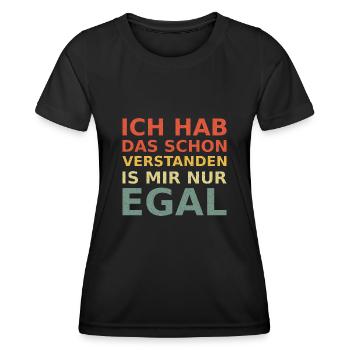 Mir egal vintage retro - Frauen Funktions-T-Shirt - Schwarz - Vorne - AI Model Female 172 light (172cm)