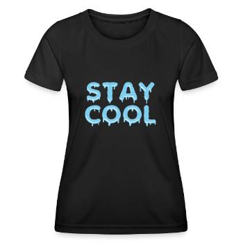 STAY COOL - Frauen Funktions-T-Shirt - Schwarz - Vorne - AI Model Female 172 light (172cm)