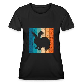 Rabbit Easter Retro Gift - Women's Functional T-Shirt - black - Front - AI Model Female 172 light (172cm)