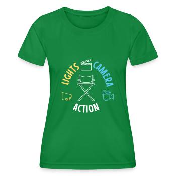 Lights Camera Action - Frauen Funktions-T-Shirt - Kelly Green - Vorne - AI Model Female 172 dark (172cm)