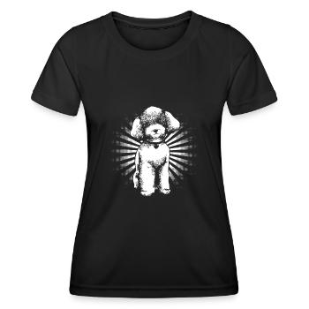 Caniche - T-shirt sport Femme - noir - Devant - AI Model Female 172 light (172cm)