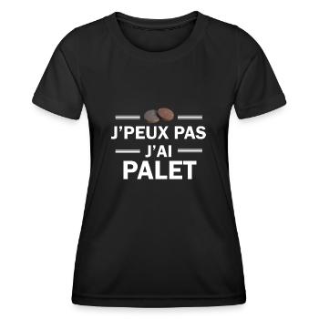 je peux pas j'ai palet - T-shirt sport Femme - noir - Devant - AI Model Female 172 light (172cm)