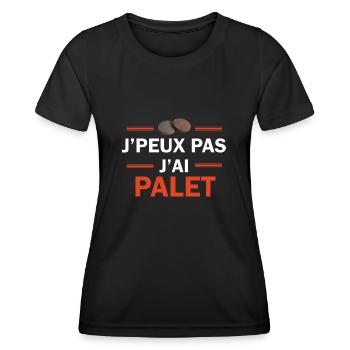 je peux pas j'ai palet - T-shirt sport Femme - noir - Devant - AI Model Female 172 light (172cm)