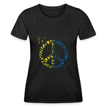 Ukraine Bird Peace Sign Ukraine Flag Peace Bird - Frauen Funktions-T-Shirt - Schwarz - Vorne - AI Model Female 172 light (172cm)