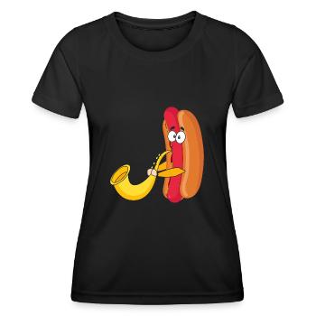 Saxophonist Saxophone Wurst Music Musician - Women's Functional T-Shirt - black - Front - AI Model Female 172 light (172cm)