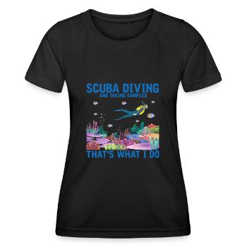 Diving Diver Marine Biologist Marine Biology Ocean - Women's Functional T-Shirt - black - Front - AI Model Female 172 light (172cm)