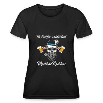 2 Kisten sind machbar Totenkopf Trachten Bier - Frauen Funktions-T-Shirt - Schwarz - Vorne - AI Model Female 172 light (172cm)
