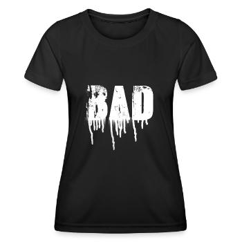 bad,schrift,weiss,graffiti,typo,stencil - Frauen Funktions-T-Shirt - Schwarz - Vorne - AI Model Female 172 light (172cm)