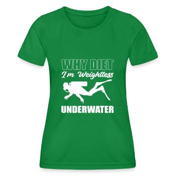 Schwerelose Unterwasser Schwimmer Geschenk - Frauen Funktions-T-Shirt - Kelly Green - Vorne - AI Model Female 172 dark (172cm)