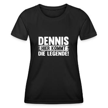 Vorname Dennis - Frauen Funktions-T-Shirt - Schwarz - Vorne - AI Model Female 172 light (172cm)
