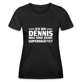 Vorname Dennis - Frauen Funktions-T-Shirt - Schwarz - Vorne - AI Model Female 172 light (172cm)