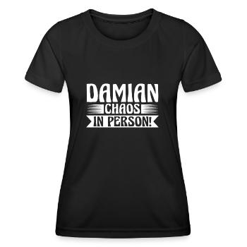 Vorname Damian - Frauen Funktions-T-Shirt - Schwarz - Vorne - AI Model Female 172 light (172cm)