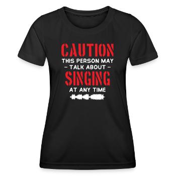 Attention Chanter - T-shirt sport Femme - noir - Devant - AI Model Female 172 light (172cm)