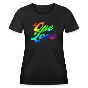 Trash Asset - One Love [rainbow] - Frauen Funktions-T-Shirt - Schwarz - Vorne - AI Model Female 172 light (172cm)