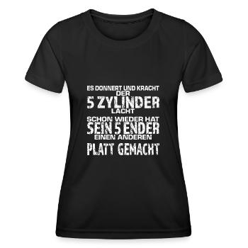 5 Zylinder Fünf Zylinder - Frauen Funktions-T-Shirt - Schwarz - Vorne - AI Model Female 172 light (172cm)