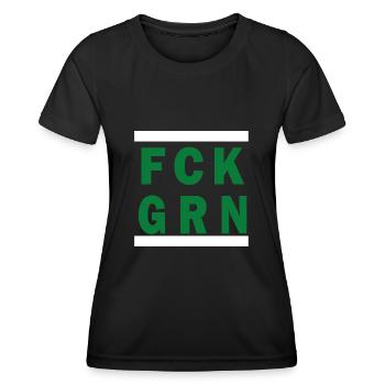 Anti Grünen Kein Bock auf Baerbock FCK GRN T Shirt - Frauen Funktions-T-Shirt - Schwarz - Vorne - AI Model Female 172 light (172cm)
