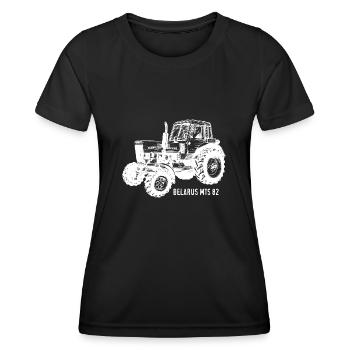 Belarus mts Traktor Landwirt Geschenk - Frauen Funktions-T-Shirt - Schwarz - Vorne - AI Model Female 172 light (172cm)