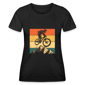 MTB Kleidung Kinder, Erwachsene MTB Geschenk Mount - Frauen Funktions-T-Shirt - Schwarz - Vorne - AI Model Female 172 light (172cm)