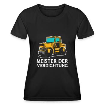 Meister Der Verdichtung Straßenwalze Walze - Frauen Funktions-T-Shirt - Schwarz - Vorne - AI Model Female 172 light (172cm)
