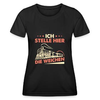 Ich Stelle Hier Die Weichen - Frauen Funktions-T-Shirt - Schwarz - Vorne - AI Model Female 172 light (172cm)