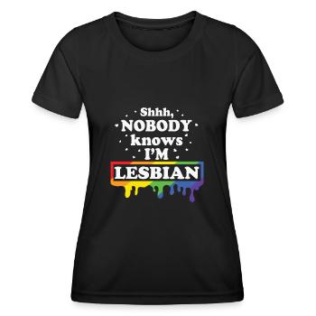 LBGT Drapeau Gay Pride Lesbienne Humaine - T-shirt sport Femme - noir - Devant - AI Model Female 172 light (172cm)