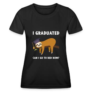J’ai obtenu mon diplôme Puis-je aller me coucher maintenant? - T-shirt sport Femme - noir - Devant - AI Model Female 172 light (172cm)