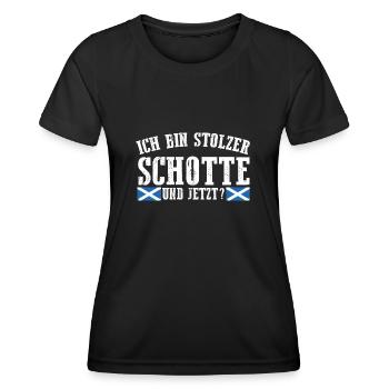 Schotten Schottisch Schottland - Frauen Funktions-T-Shirt - Schwarz - Vorne - AI Model Female 172 light (172cm)