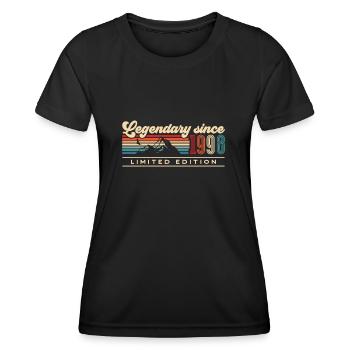 Vintage 1998 Jahrgang 25er Retro Geburtstag - Frauen Funktions-T-Shirt - Schwarz - Vorne - AI Model Female 172 light (172cm)