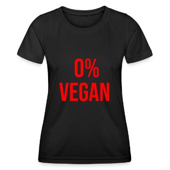 0 pour cent végétalien - T-shirt sport Femme - noir - Devant - AI Model Female 172 light (172cm)