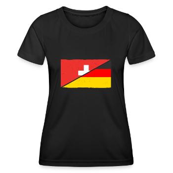 Suisse Allemagne Suisse - T-shirt sport Femme - noir - Devant - AI Model Female 172 light (172cm)