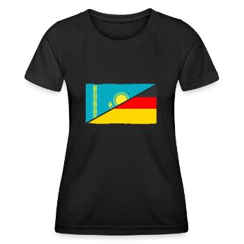 Kazakhstan Allemagne Kazakhstan - T-shirt sport Femme - noir - Devant - AI Model Female 172 light (172cm)