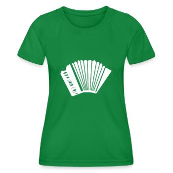 Geschenk Akkordeon Silhouette Volksmusik Musiker - Frauen Funktions-T-Shirt - Kelly Green - Vorne - AI Model Female 172 dark (172cm)