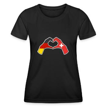 Suisse Allemagne Suisse - T-shirt sport Femme - noir - Devant - AI Model Female 172 light (172cm)