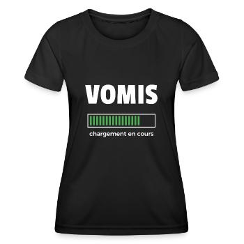 vomis chargement en cours - T-shirt sport Femme - noir - Devant - AI Model Female 172 light (172cm)